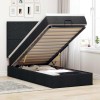 VidaXL Cadru pat otoman cu saltea țesătură neagră 90x200cm 3313894