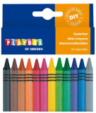 Set 12 creioane colorate cerate cu diametrul de 8 mm, PLAYBOX