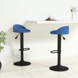 VidaXL Scaune de bar, 2 buc., albastru, catifea