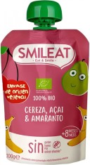Piure din cirese &amp; acai si amaranth +8 luni Bio, 100g, Smileat