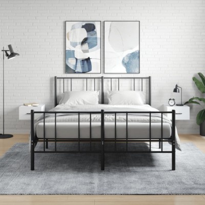 vidaXL Noptiere de perete, 2 buc., alb, 35x35x20 cm 829853 foto