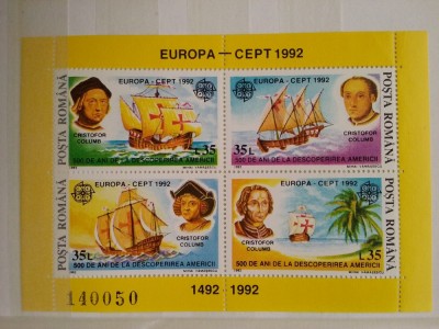 1992-Lp 1282-Europa C.E.P.T.- col. dant.-MNH foto