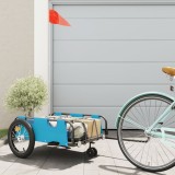 VidaXL Remorcă de bicicletă, albastru, textil oxford și fier