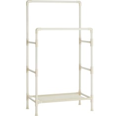 SONGMICS Raft de haine din metal, cu 2 bare de haine si 1 raft, maxim 70 kg, industrial, 45x83x157cm, alb Household NewTrend