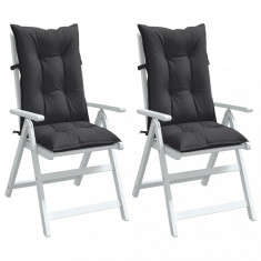 vidaXL Perne scaun cu spătar înalt, 2 buc. antracit 120x50x7 cm textil