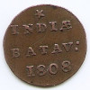 Indiile de Est Olandeze &frac12; Duit (Batavia) 1808 - Cupru, 19 mm KM-75, Asia, Cupru (arama)