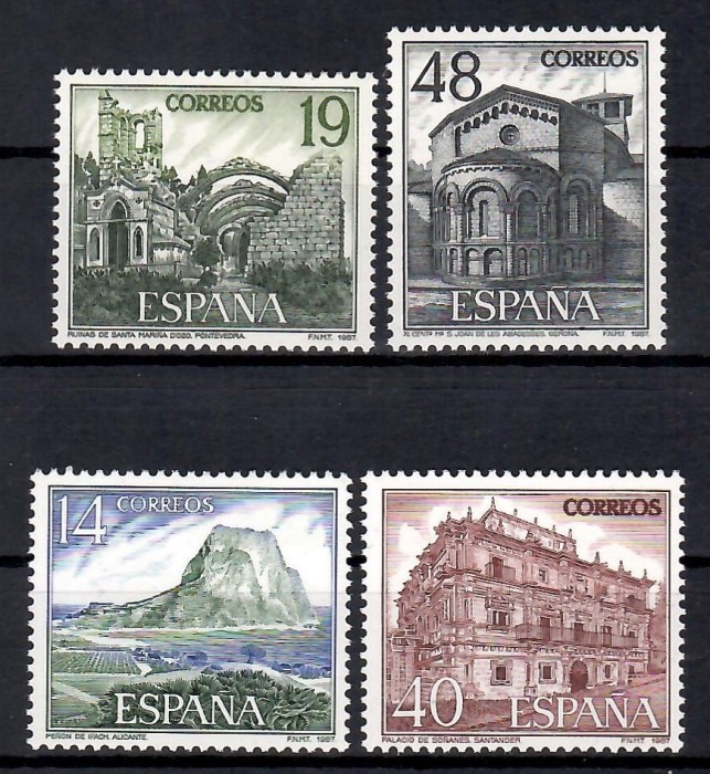 Spania 1987 - Obiective turistice, 2 serii, MNH