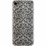 Husa silicon pentru Apple Iphone 7, Baroque Silver Pattern