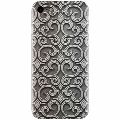 Husa silicon pentru Apple Iphone 5c, Baroque Silver Pattern foto