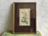 arta / design / vintage - Tablou cusatura cu flori model interesant !