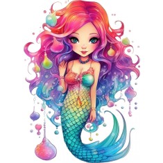 Sticker decorativ, Mica Sirena, Multicolor, 83 cm, 1344STK-5