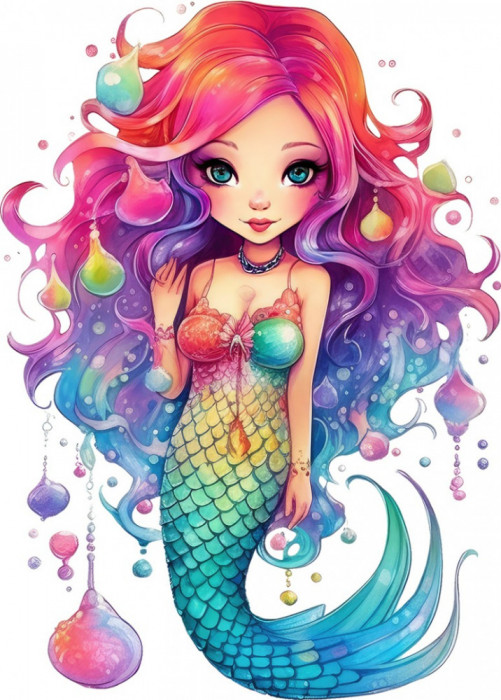 Sticker decorativ, Mica Sirena, Multicolor, 83 cm, 1344STK-5