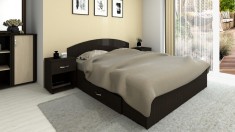 Set Pat Mijloc 140 + 2 Noptiere Wenge foto