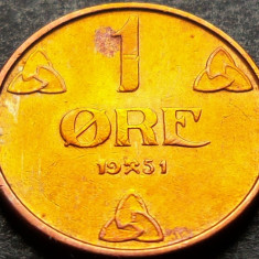 Moneda istorica 1 ORE - NORVEGIA, anul 1951 *cod 403