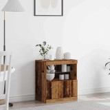 VidaXL Bufet cu lumini cu bandă LED Maro 60 x 37 x 67 cm Lemn compozit