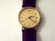 Ceas Tissot original, cuart, curea piele foto