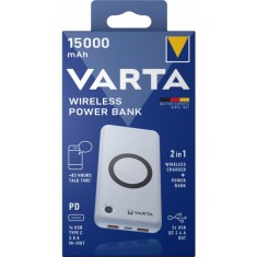 Baterie Externa Wireless Varta Energy, 15000mAh, 18W, QC + PD + FQI, 1 x QI - 1 x USB-C - 2 x USB-A, Alba