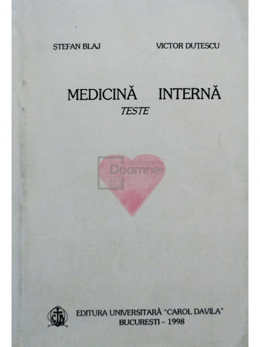 Ștefan Blaj - Medicină internă - Teste (editia 1998)