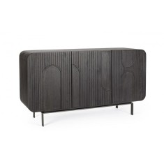 Comoda 3 usi lemn mango negru Orissa 145x42x82 cm