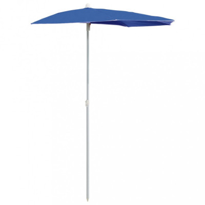Umbrelă de grădină cu st&amp;acirc;lp, azuriu, 180x90 cm, semirotundă foto