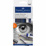 Creion grafit Faber-Castell Goldfaber, 6 tarii, cu radiera si ascutitoare