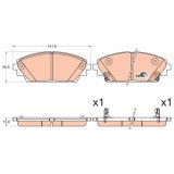 Set placute frana fata TRW, Mazda 3 (Bm, Bn), 07.2013-, 3 Sedan (Bm , Bn ), 09.2013-, Cx-3 (Dk), 01.2015-, Fata; puntea fata