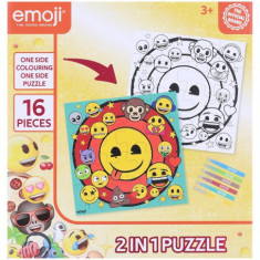 Puzzle de colorat din 16 piese cu 6 markere incluse Tip Emoji foto