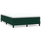 Cumpara ieftin Pat cu arcuri fara saltea verde inchis 140x210 cm catifea