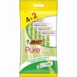 Set 6 Aparate De Ras Bic Pure Cu 3 Lame, Lame Inoxidabile, Lame Pentru Ras, Lame De Ras Pentru Femei, Set Lame De Ras, Lame De Epilat Femei, Aparate D