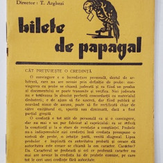 BILETE DE PAPAGAL , REVISTA , DIRECTOR TUDOR ARGHEZI , NR. 12 , VOLUMUL I , ANII '37 - ' 38