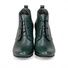 Botine piele naturala Vesta Verde Petrol - sau Orice Culoare