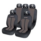 Set Huse Scaune Universale Premium Carguard Personalizate cu Peugeot &ndash; Negru/Bej