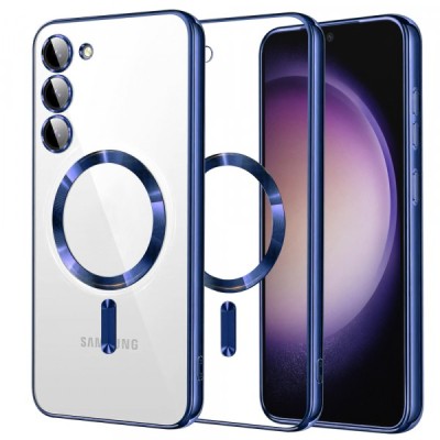 Husa MagSafe pentru Samsung Galaxy S23 S911, Techsuit, Luxury Crystal, Albastra foto