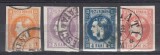 ROMANIA 1868 LP 21 LP 22 LP 23 LP 24 REGELE CAROL I CU FAVORITI EMISIUNEA a II-a SERIE STAMPILATA