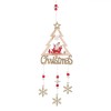 Decorațiune Suspendabilă Crăciun, Brad Lemn, Moș Crăciun, Fulguri Glitter, 51cm, Oem
