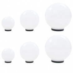 Set lampi glob cu LED, 6 buc., 20/30/40 cm, PMMA, sferic GartenMobel Dekor
