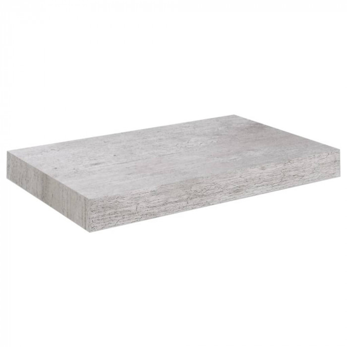 Raft de perete suspendat, gri beton, 23x23,5x3,8 cm, MDF
