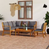 vidaXL Set mobilier de grădină cu perne, 5 piese, lemn masiv acacia 3057777