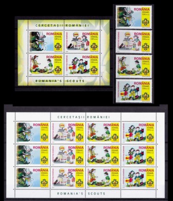 RO 2005 ,LP 1686 +a+ b , &amp;quot;Cercetasii Romaniei &amp;quot; serie+minicoala+colita,MNH foto