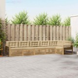 vidaXL Set de canapele de exterior cu pernă 6 pcs Alb și Bej Poliester 3390578