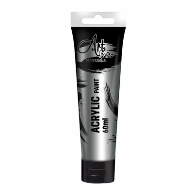 Vopsea acrilica metalizata Art, 60 ml, 6buc/set, SILVER &amp;ndash; ARTLINE foto