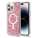 Husa cu sclipici iPhone 14 Pro Max Techsuit Sparkly Glitter MagSafe, roz