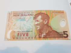 Bancnota Noua Zeelanda 5 Dolari 2014 ( P 185 ) polymer foto