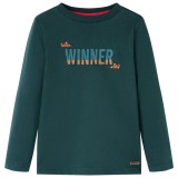 Tricou de copii cu m&acirc;neci lungi verde &icirc;nchis 104