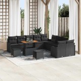 VidaXL Set de canapele pentru grădină 13 pcs Negru 90 x 55 x 71 cm