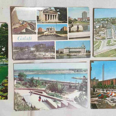 GALATI carte Postala veche - Lot x 5 bucati vederi perioada socialista anii 1970
