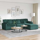 VidaXL Canapea modulară cu taburet și perne, verde &icirc;nchis