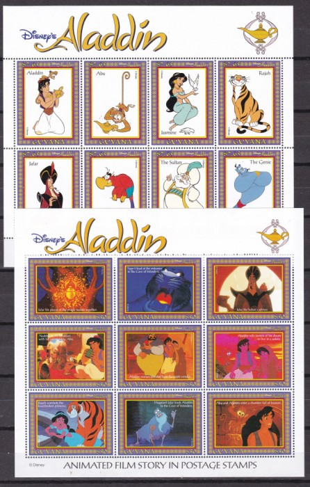 Guyana 1993 Disney Aladdin MI 4474-4503 3 klb.+ 4 bloc MNH