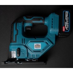 Fierastrau pendular German Meister, 2 acumulatori, 128V 6Ah, pentru lemn, 80 mm, albastru