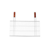 Grill, pentru gratar, dreptunghiular, cromat, maner lemn, 48x38 cm, Strend Pro